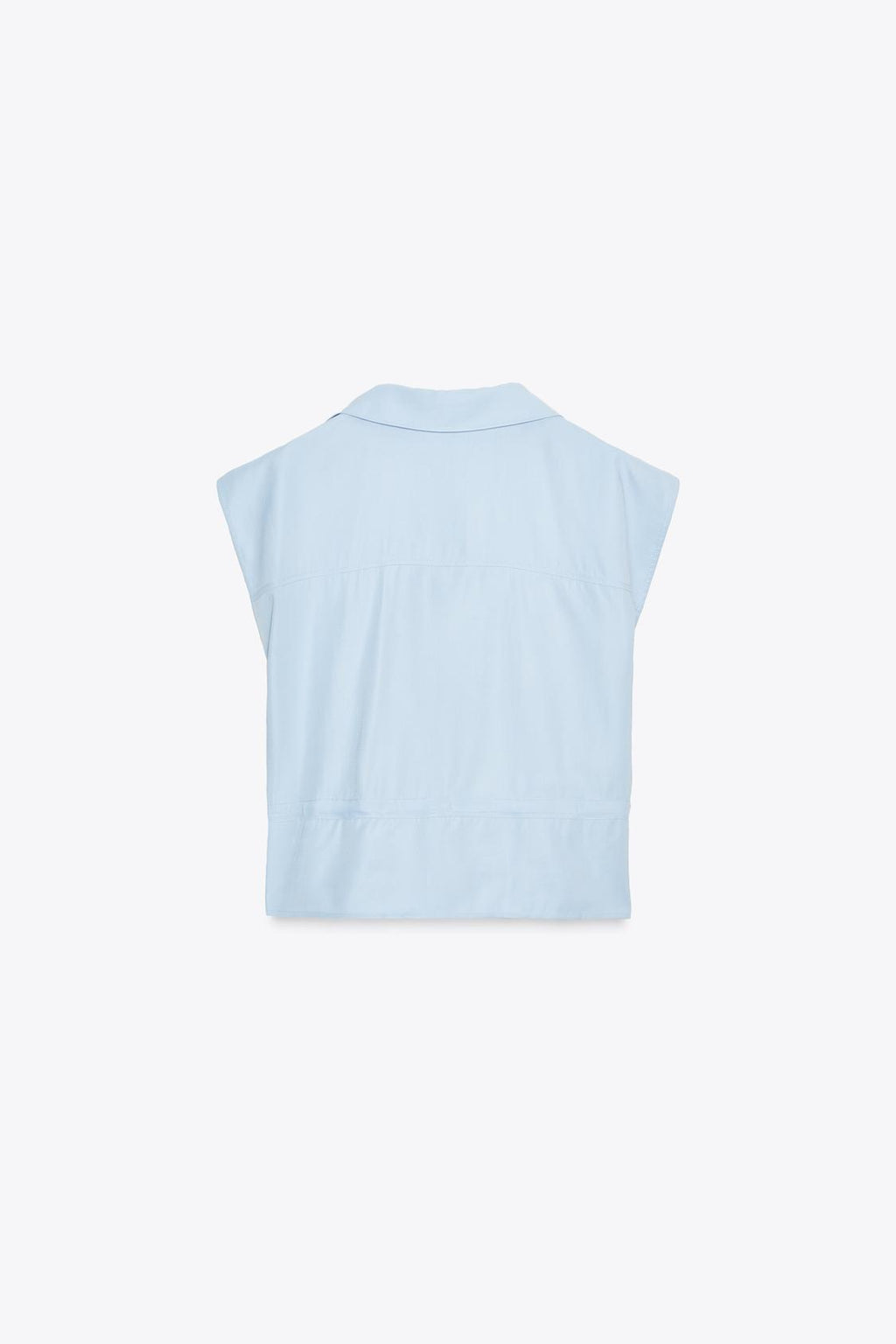 ÄRMELLOSE SAFARI-BLUSE MIT KORDBUND