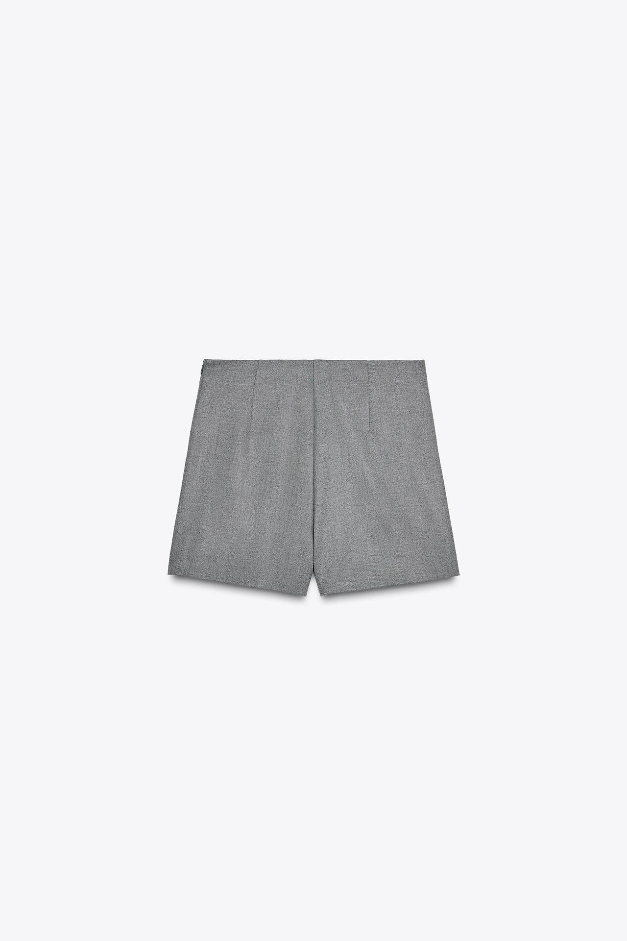 CROSSOVER-SKORT AUS STRUKTURSTOFF GRAU