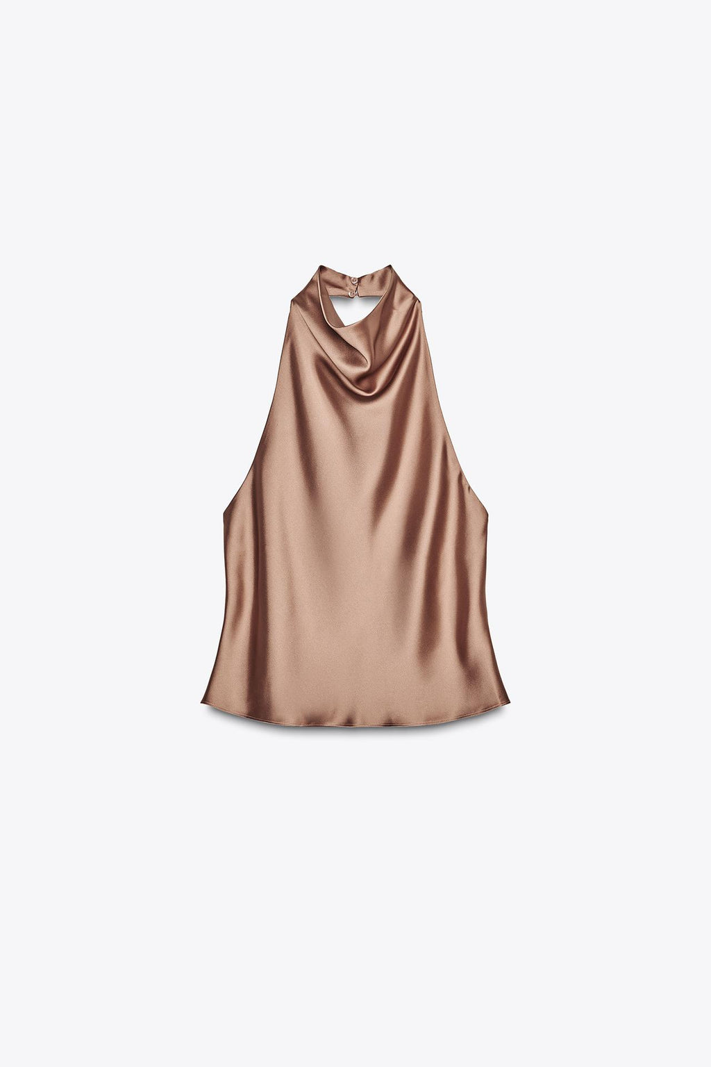 SATIN-HALTERTOP CAMEL MOYEN