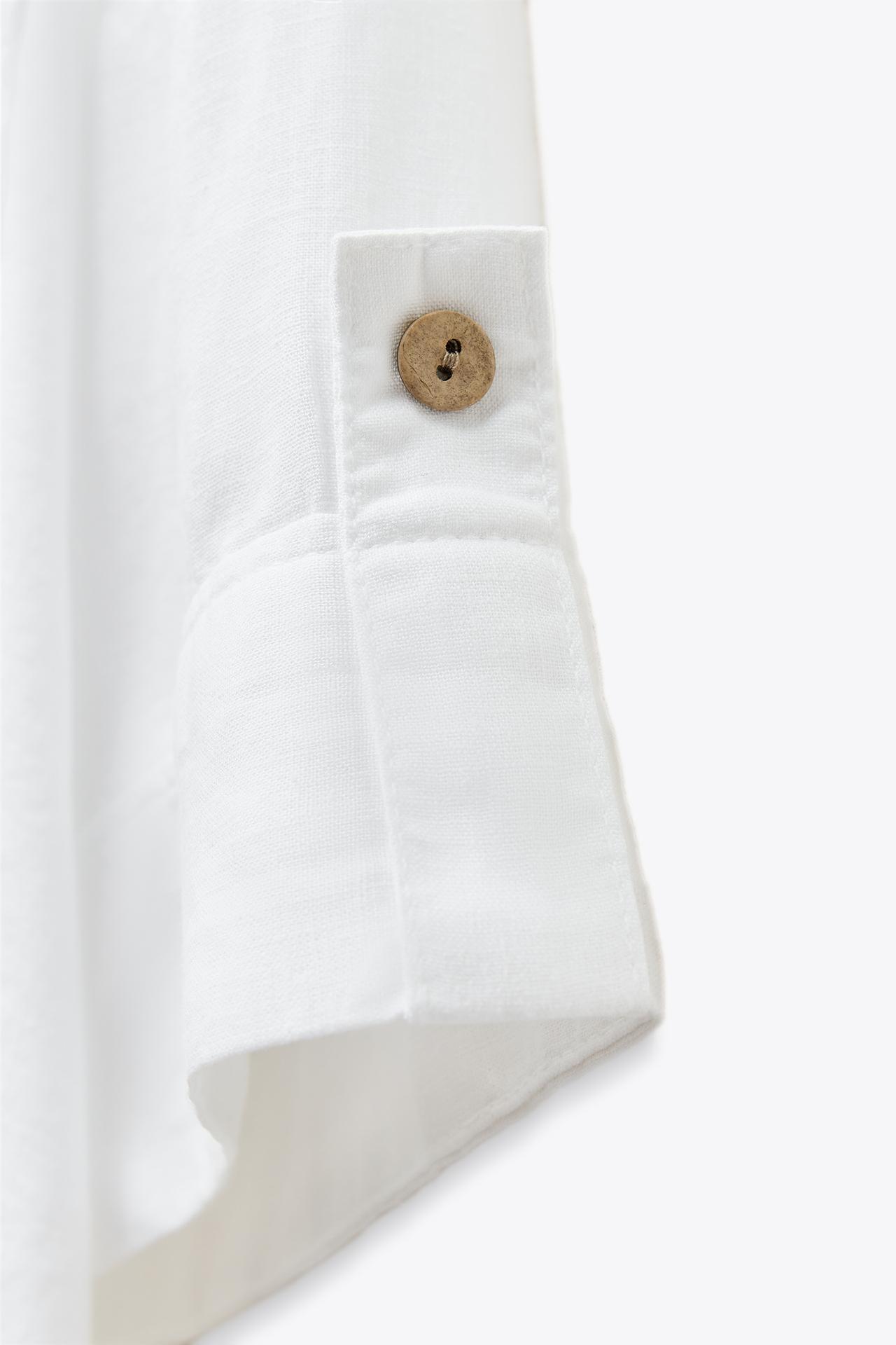 CROPPED-HEMD LEINEN WEISS