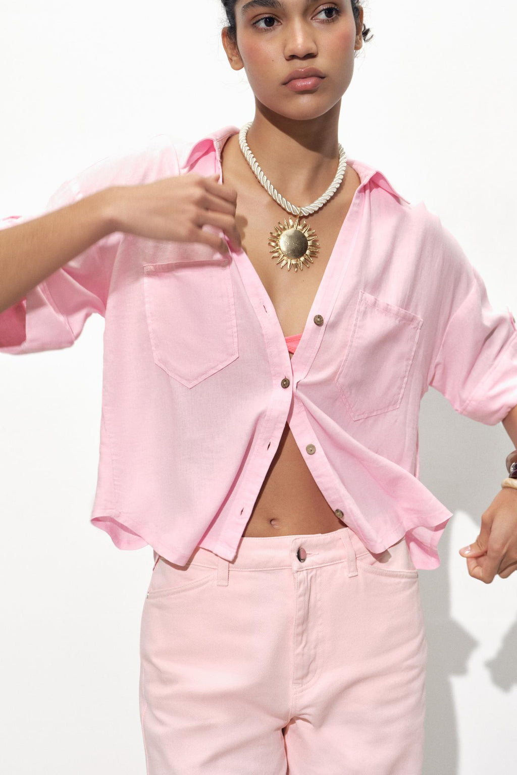 CROPPED-HEMD LEINEN ROSA