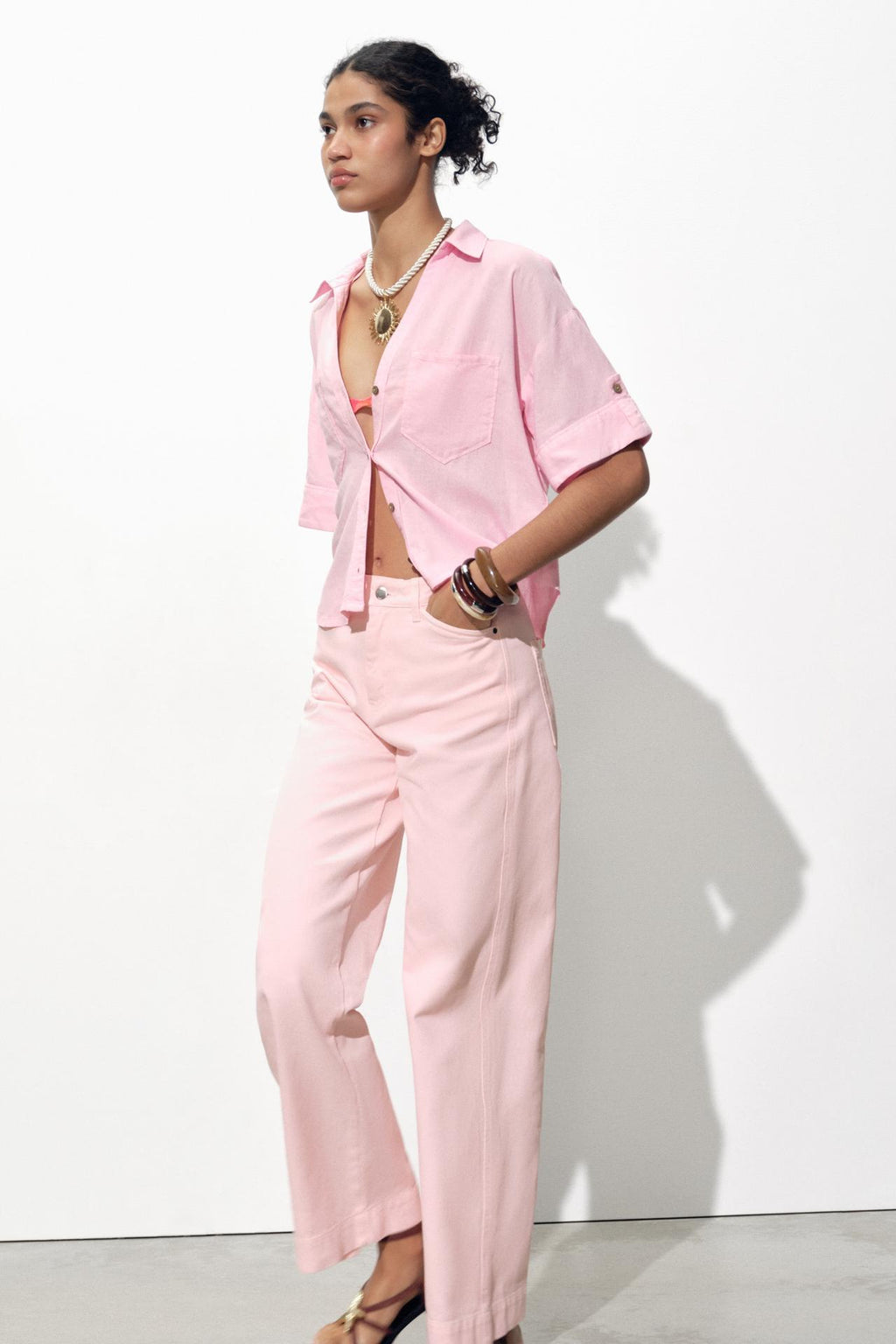 CROPPED-HEMD LEINEN ROSA