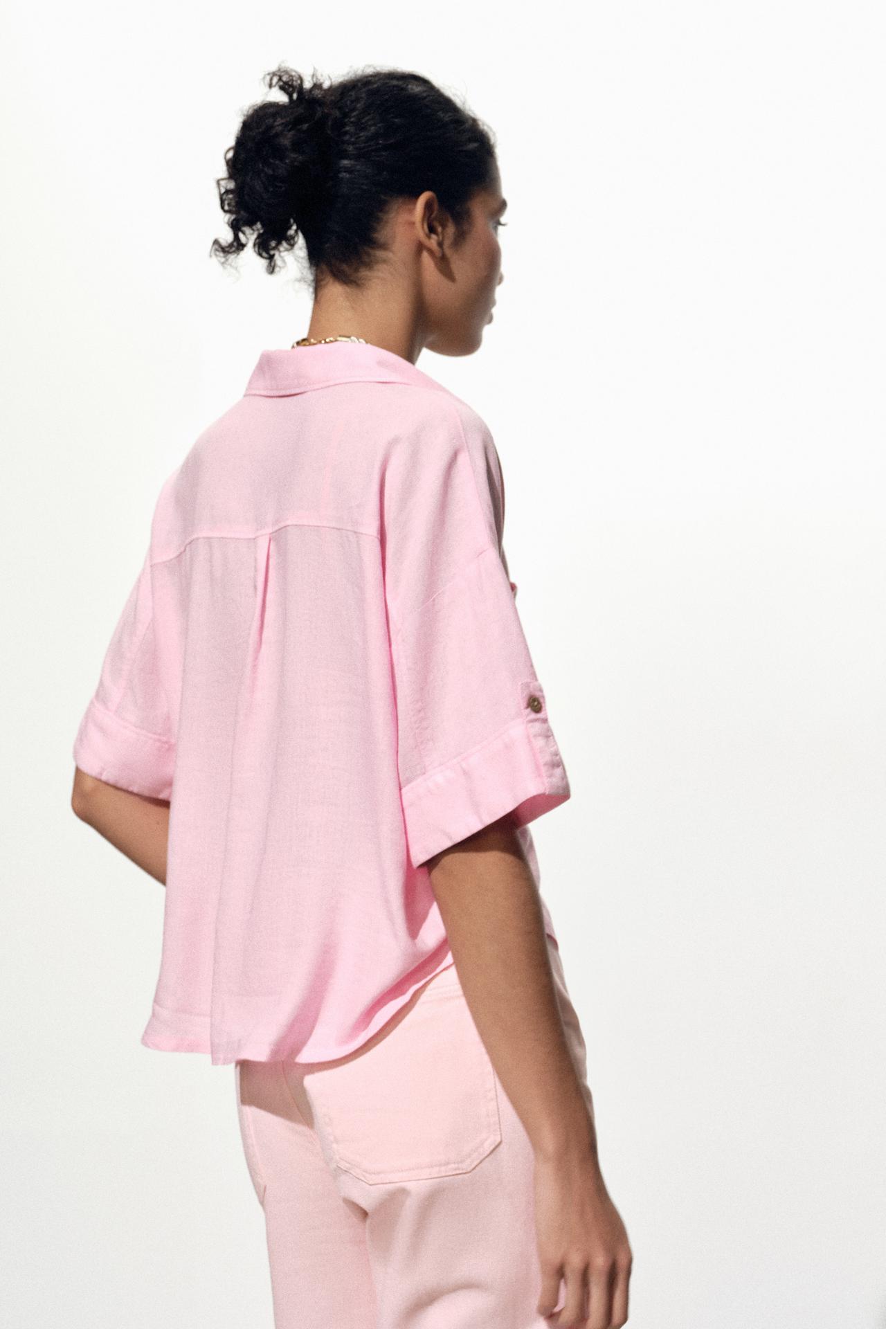 CROPPED-HEMD LEINEN ROSA