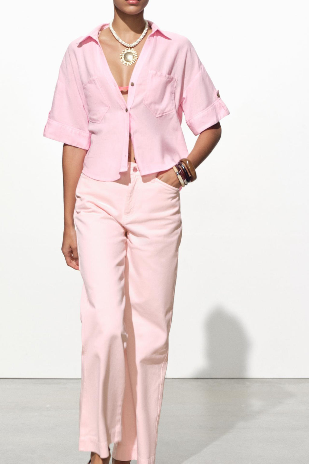 CROPPED-HEMD LEINEN ROSA