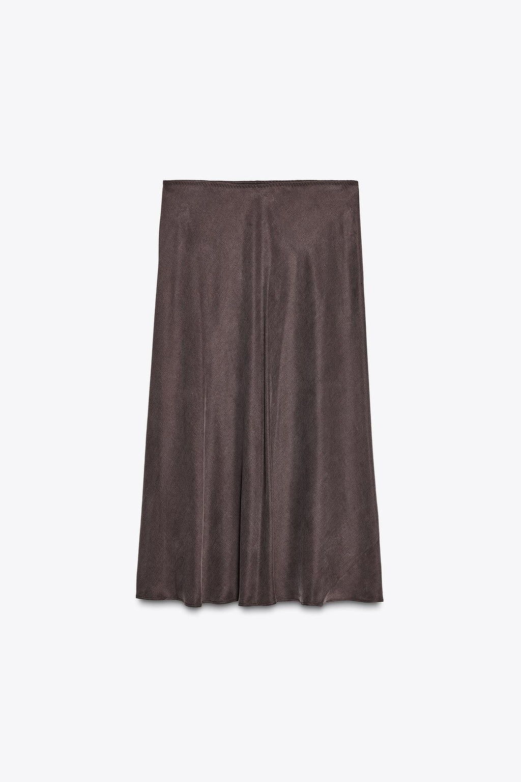 MIDI-ROCK AUS VISKOSE-LYOCELL-MIX BRAUN