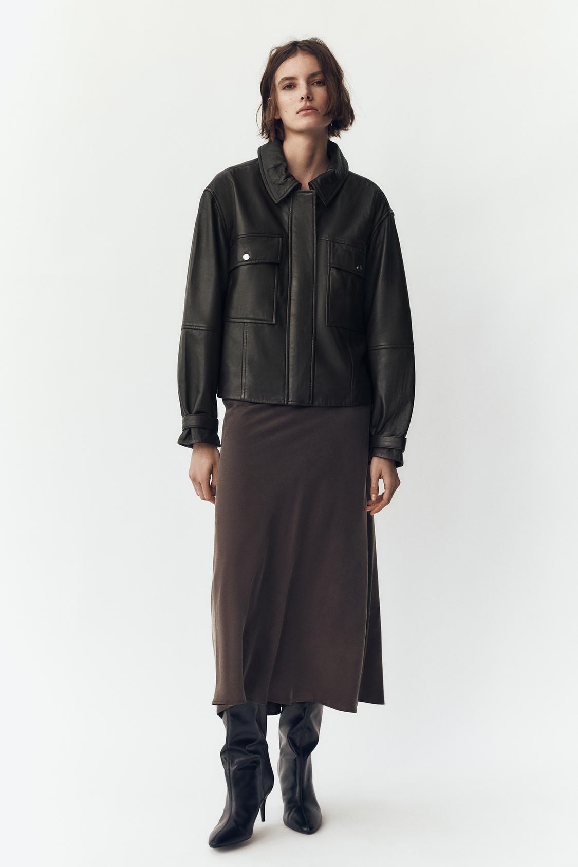 MIDI-ROCK AUS VISKOSE-LYOCELL-MIX BRAUN