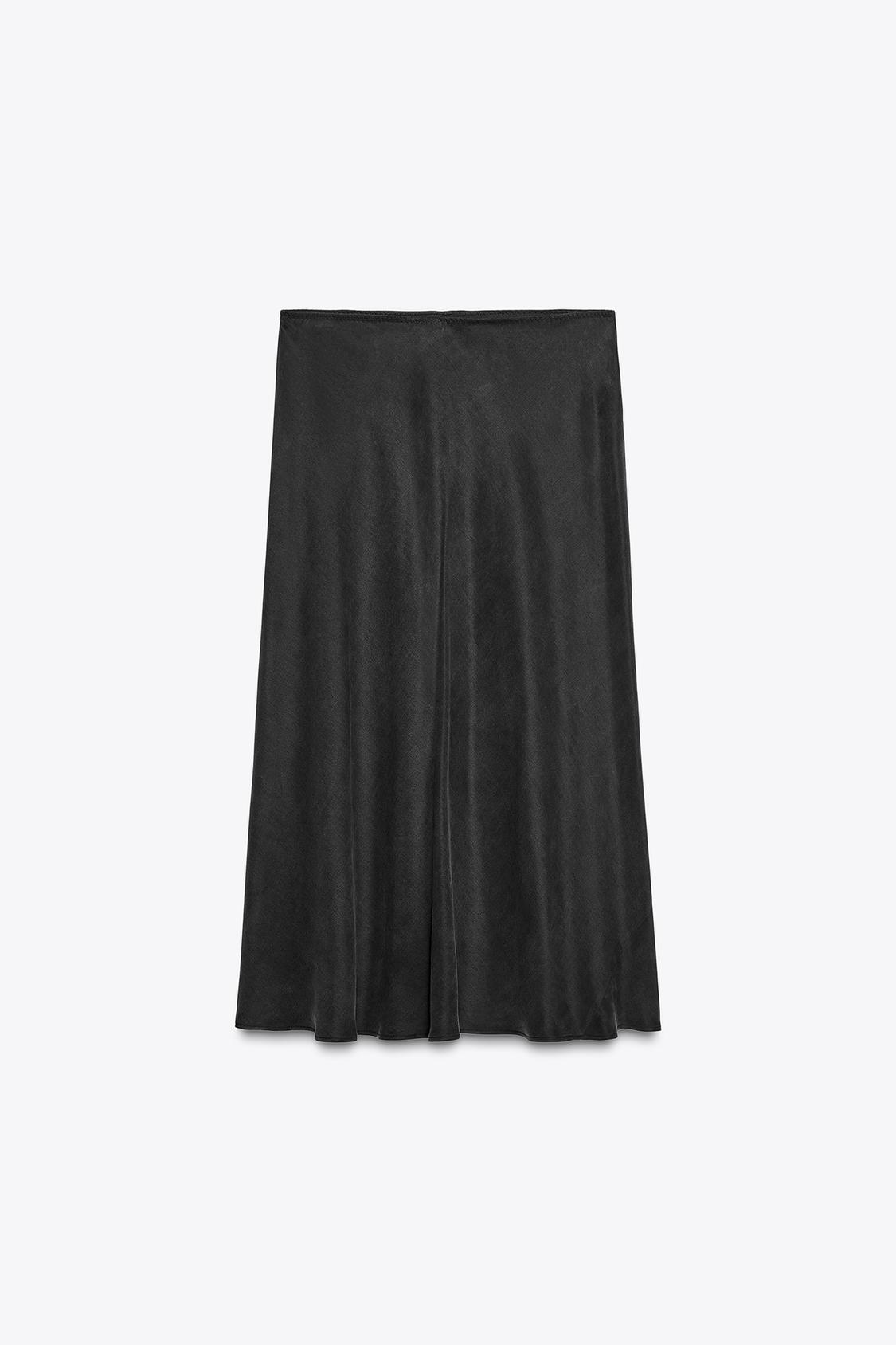 MIDI-ROCK AUS VISKOSE-LYOCELL-MIX BRAUN