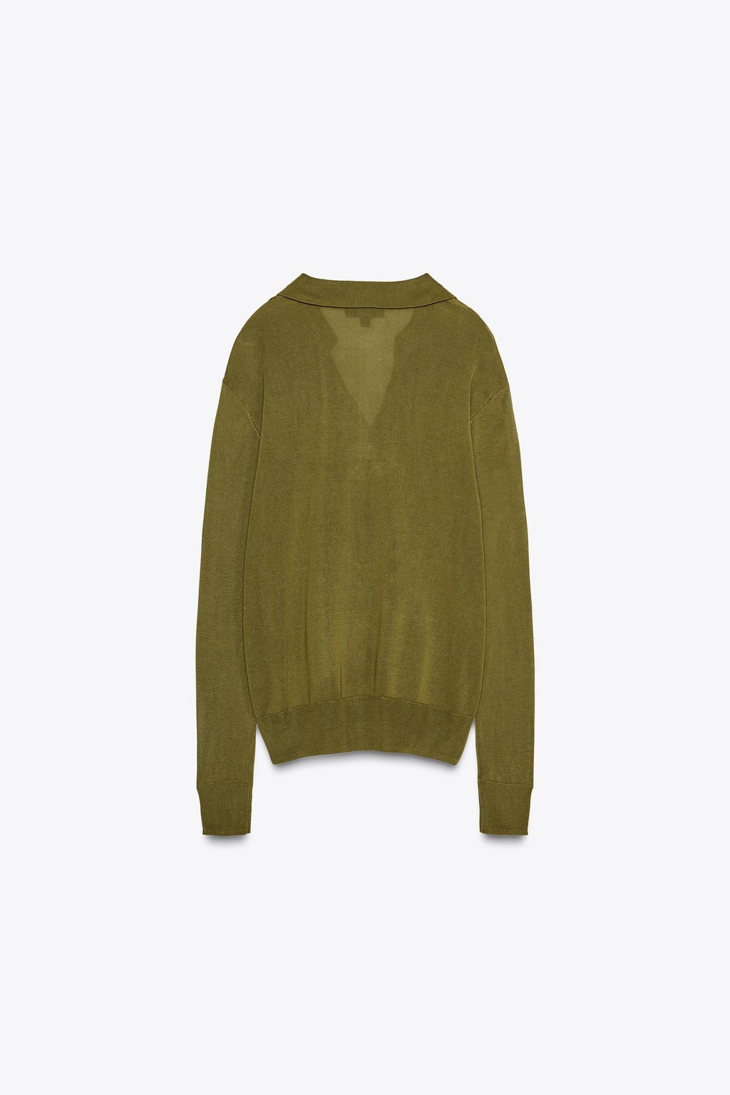 STRICK-POLOPULLOVER OLIVGRÜN