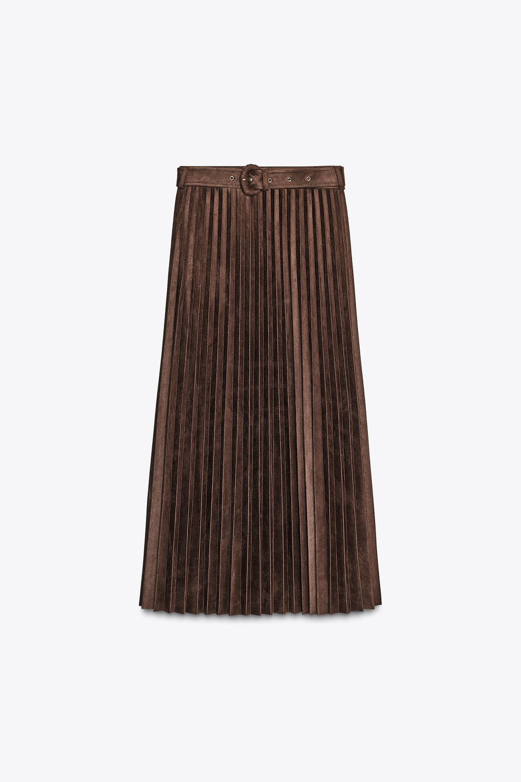 SIGNATURE WILDLEDEROPTIK MIDI-ROCK PLISSIERT