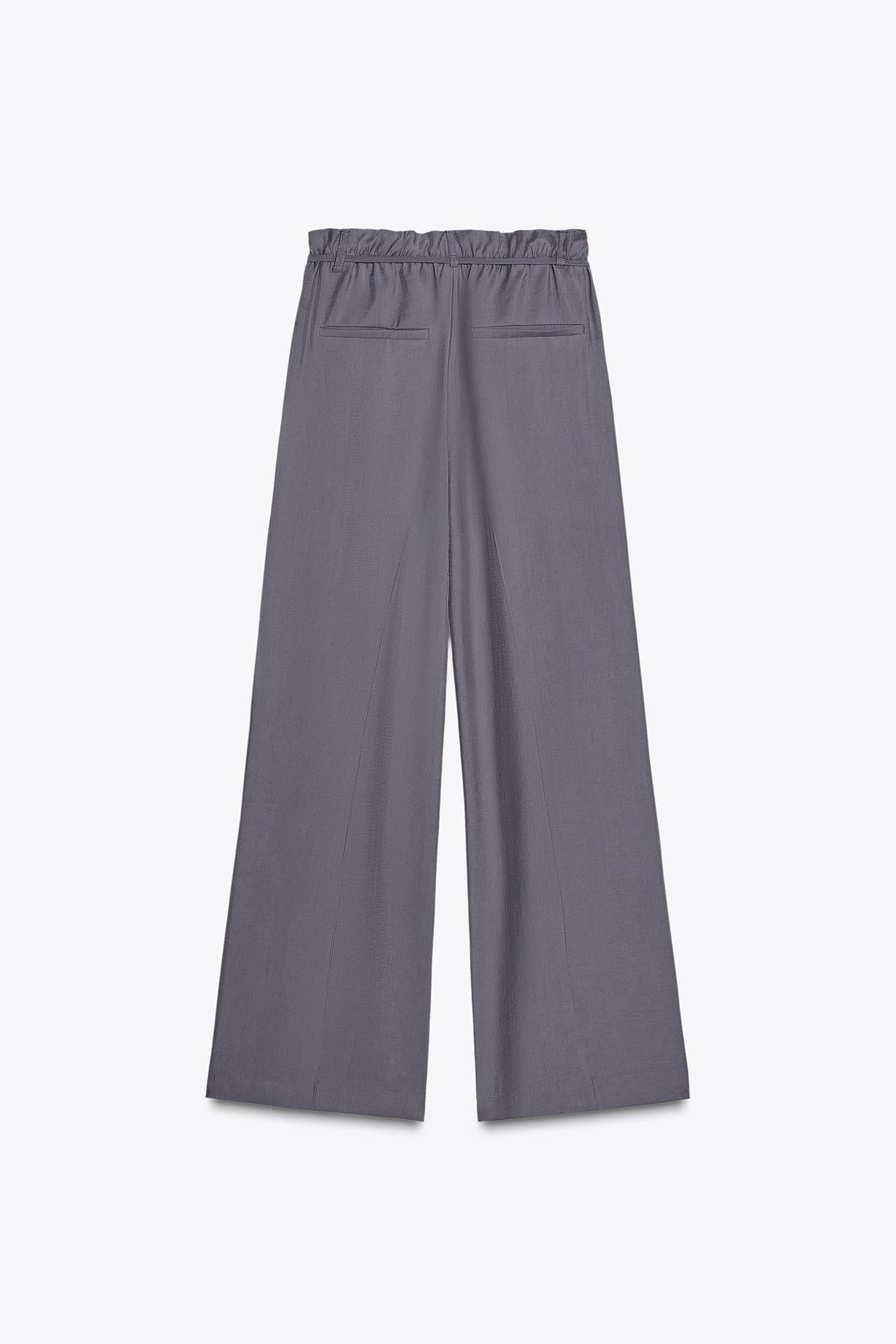 FLIESSENDE PAPERBAG-HOSE MIT GÜRTEL