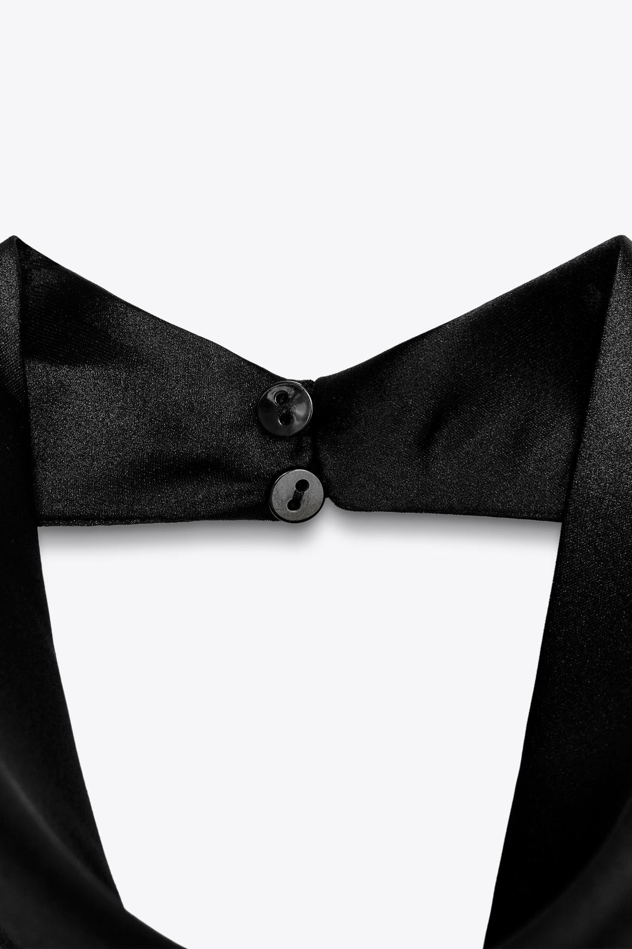 SATIN-HALTERTOP BLACK NOIR