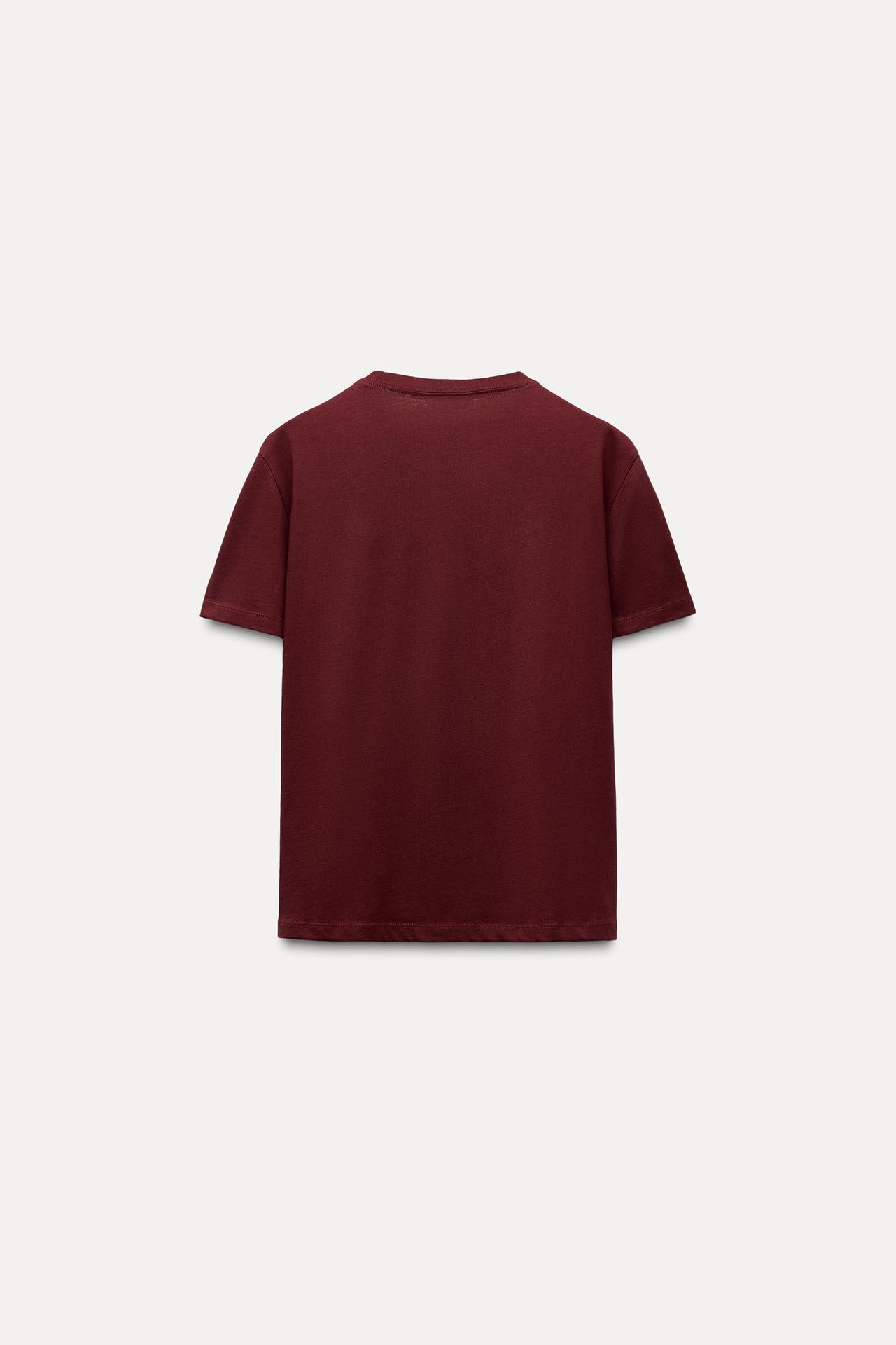 T-SHIRT BURGUNDER COTTON LINIE