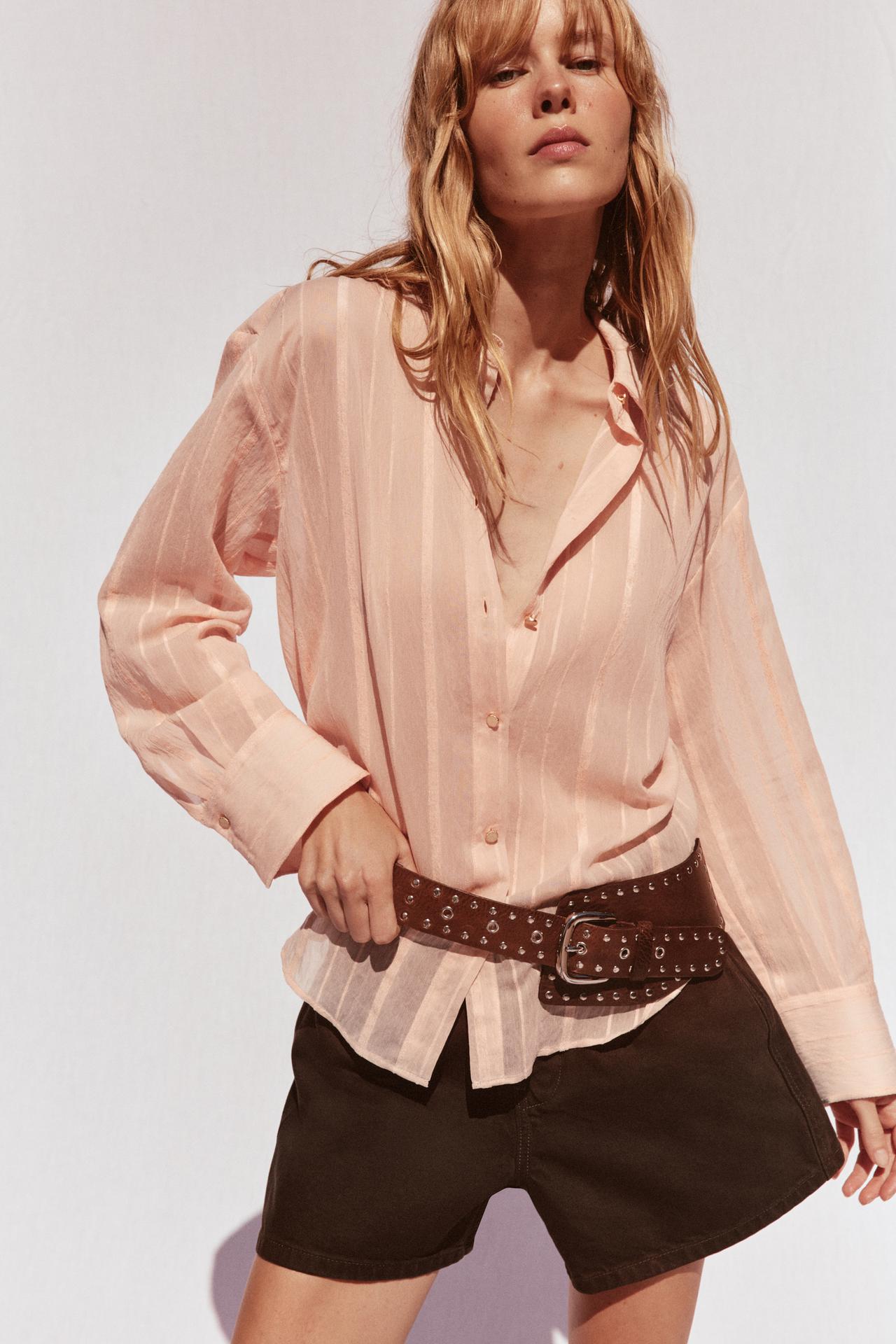 STRIPED BLOUSE PFIRSICH