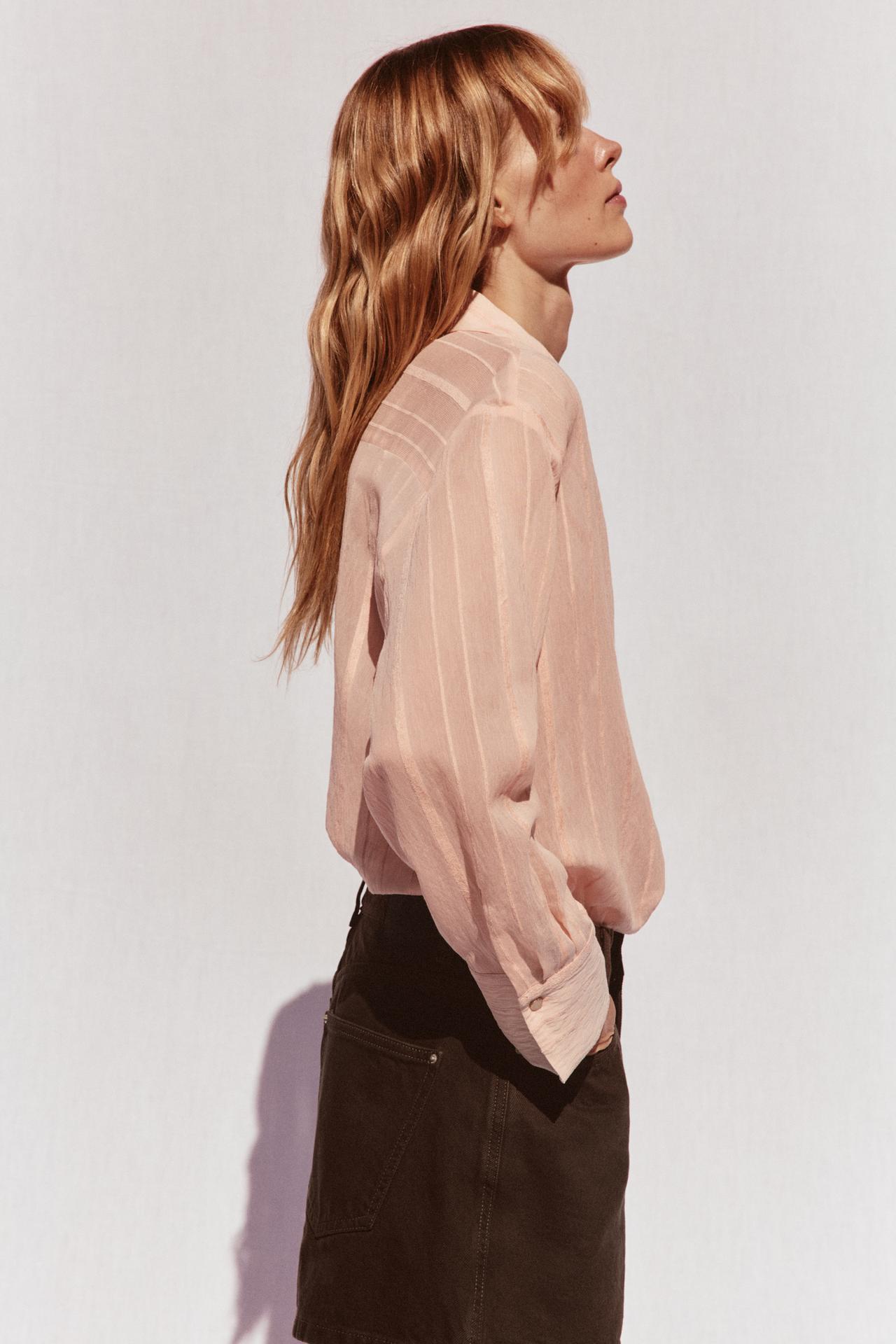 STRIPED BLOUSE PFIRSICH