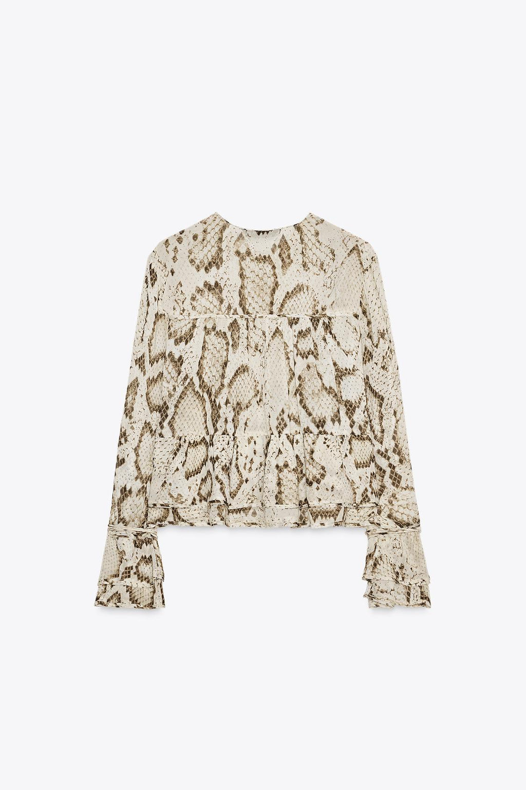 SEMI-TRANSPARENTE BLUSE MIT ANIMAL-PRINT