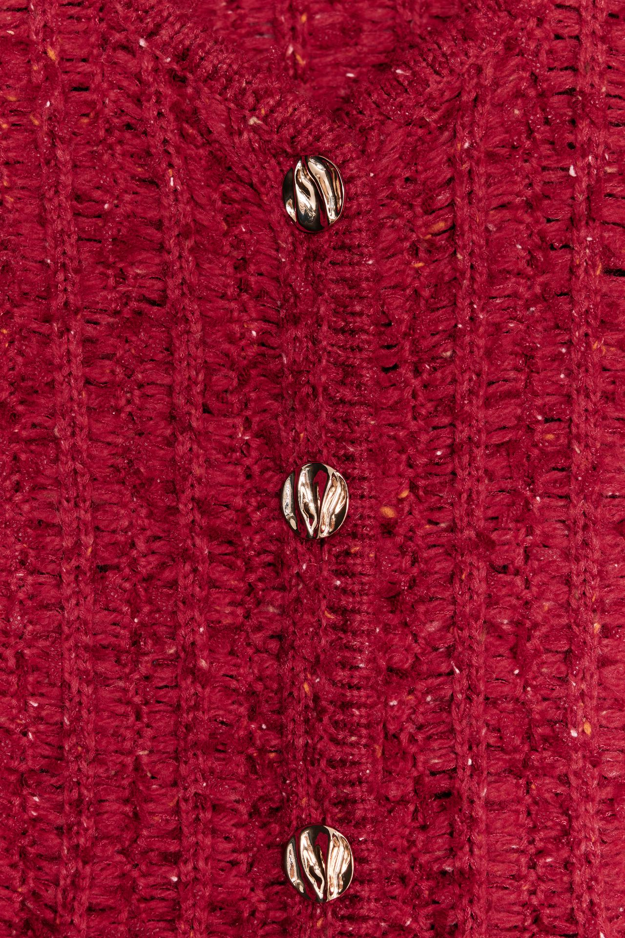 STRICKJACKE MIT 3/4-ÄRMELN ROT