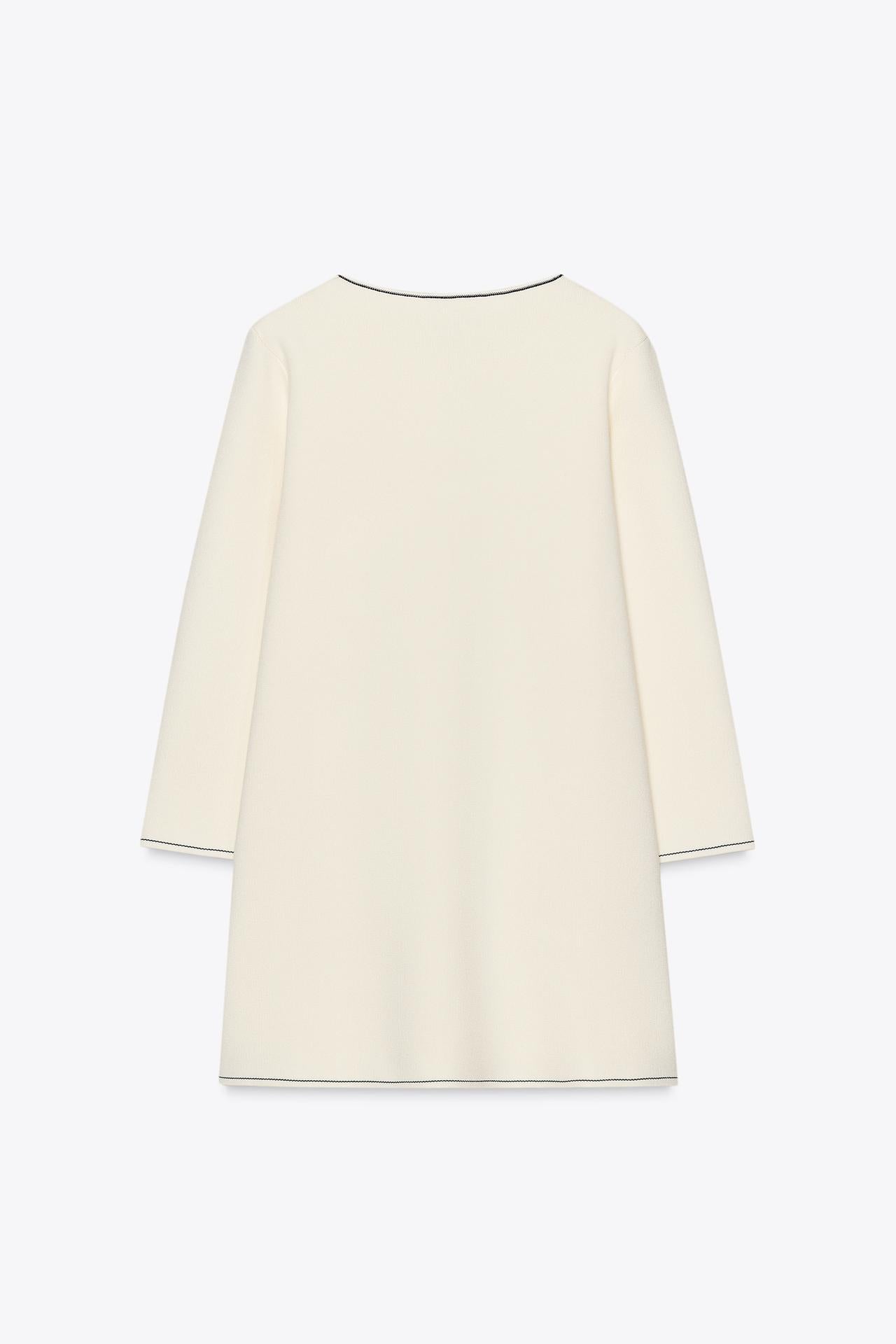 SIGNATURE STRICKJACKE KONTRAST ELFENBEIN