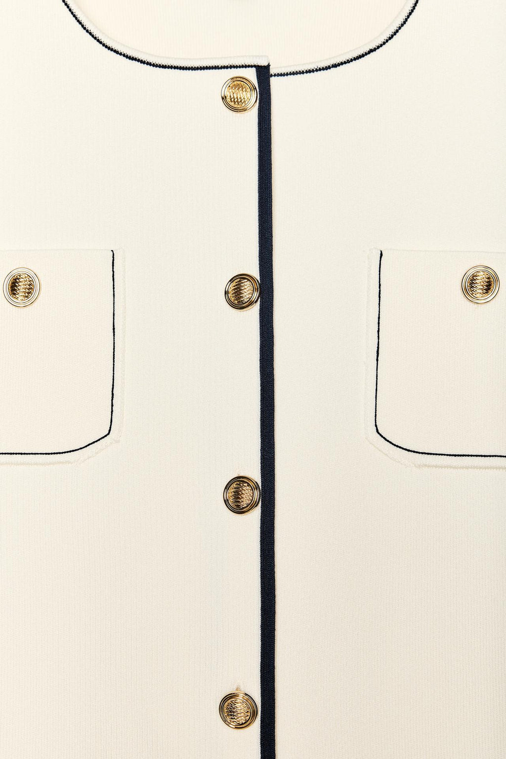 SIGNATURE STRICKJACKE KONTRAST ELFENBEIN