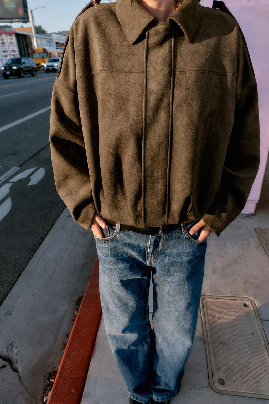 BOMBERJACKE IN VELOURSOPTIK