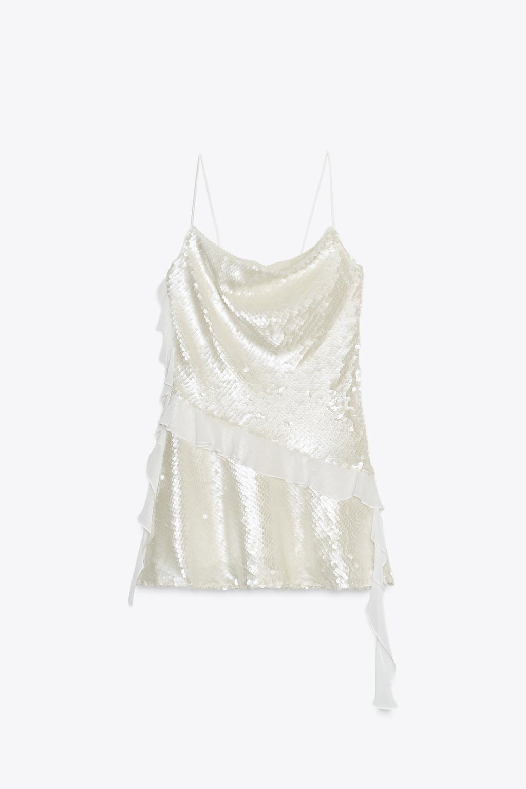 MINIKLEID MIT PAILLETTEN UND RÜSCHENDETAILS