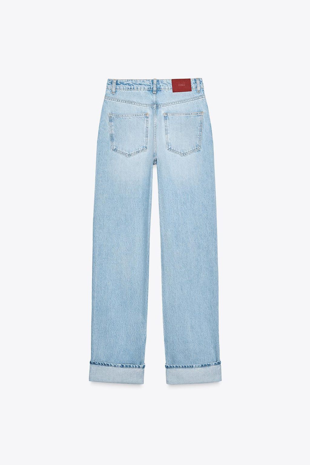 JEANS HIGH WAIST MIT ÜBERKREUZTEM BUND IN LIGHT BLUE