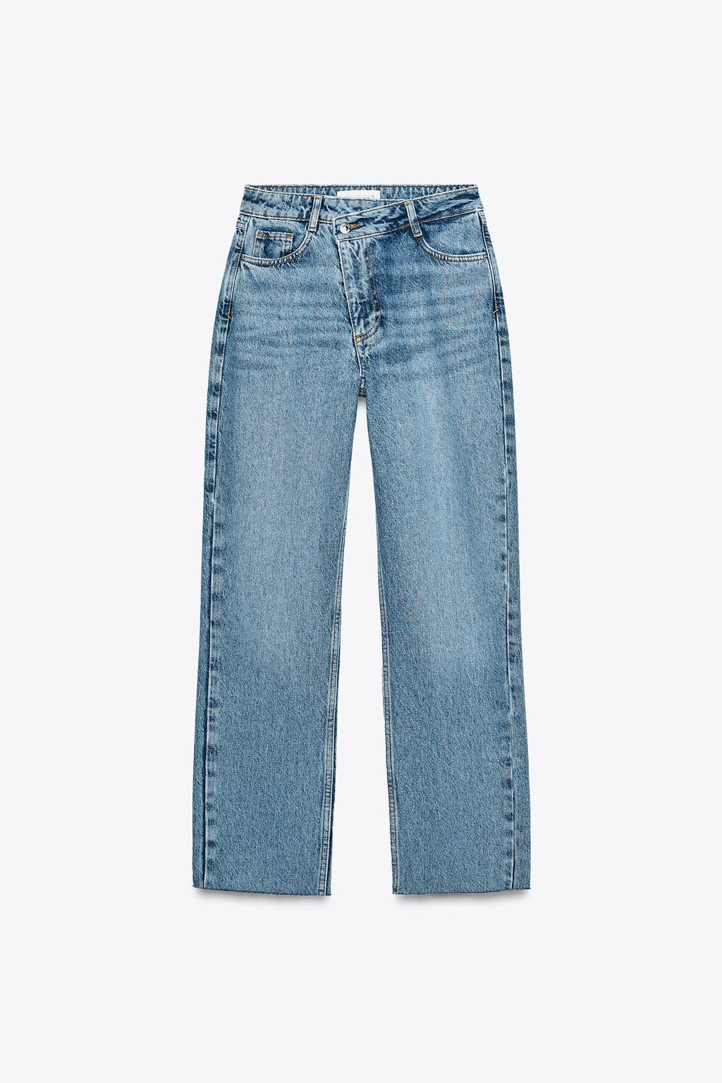 PREMIUM HIGH-WAIST ANKLE JEANS MIT ÜBERKREUZTEM BUND
