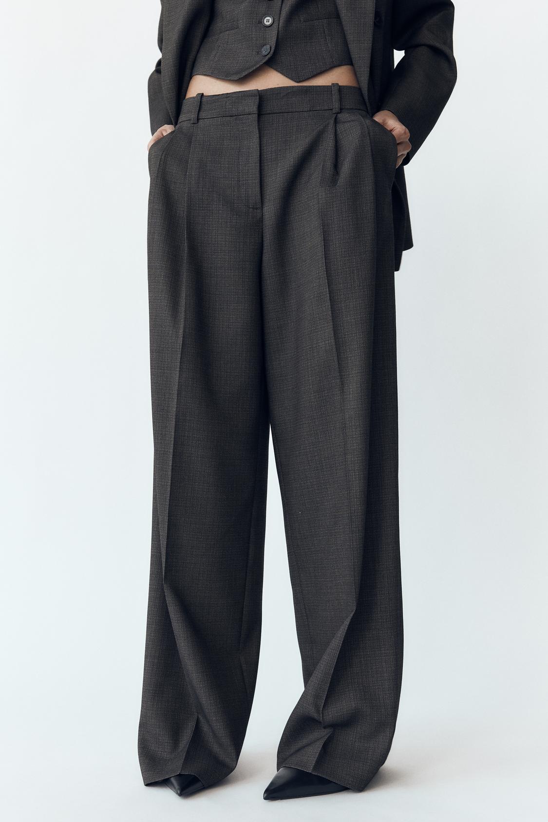 HIGH-WAIST-WIDELEG-HOSE MIT BÜGELFALTEN