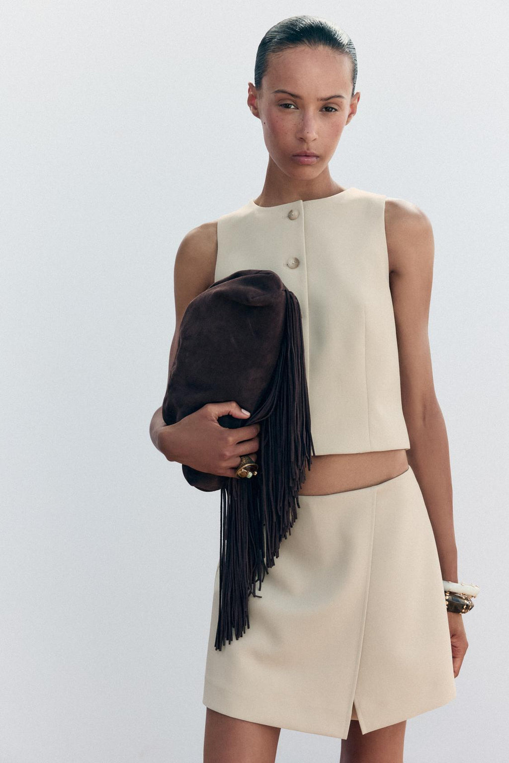 MINI-WRAPSKORT MIT HOHER TAILLE