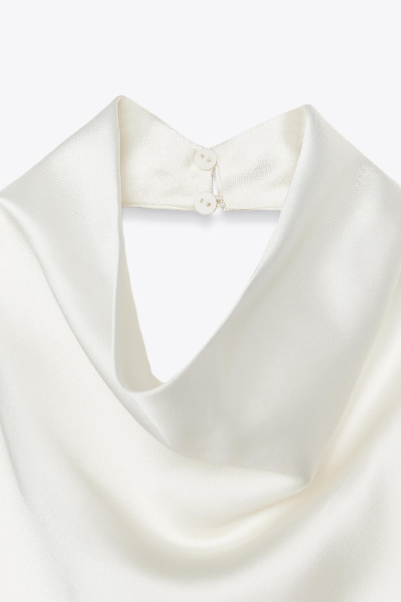 SATIN-HALTERTOP OFF-WHITE