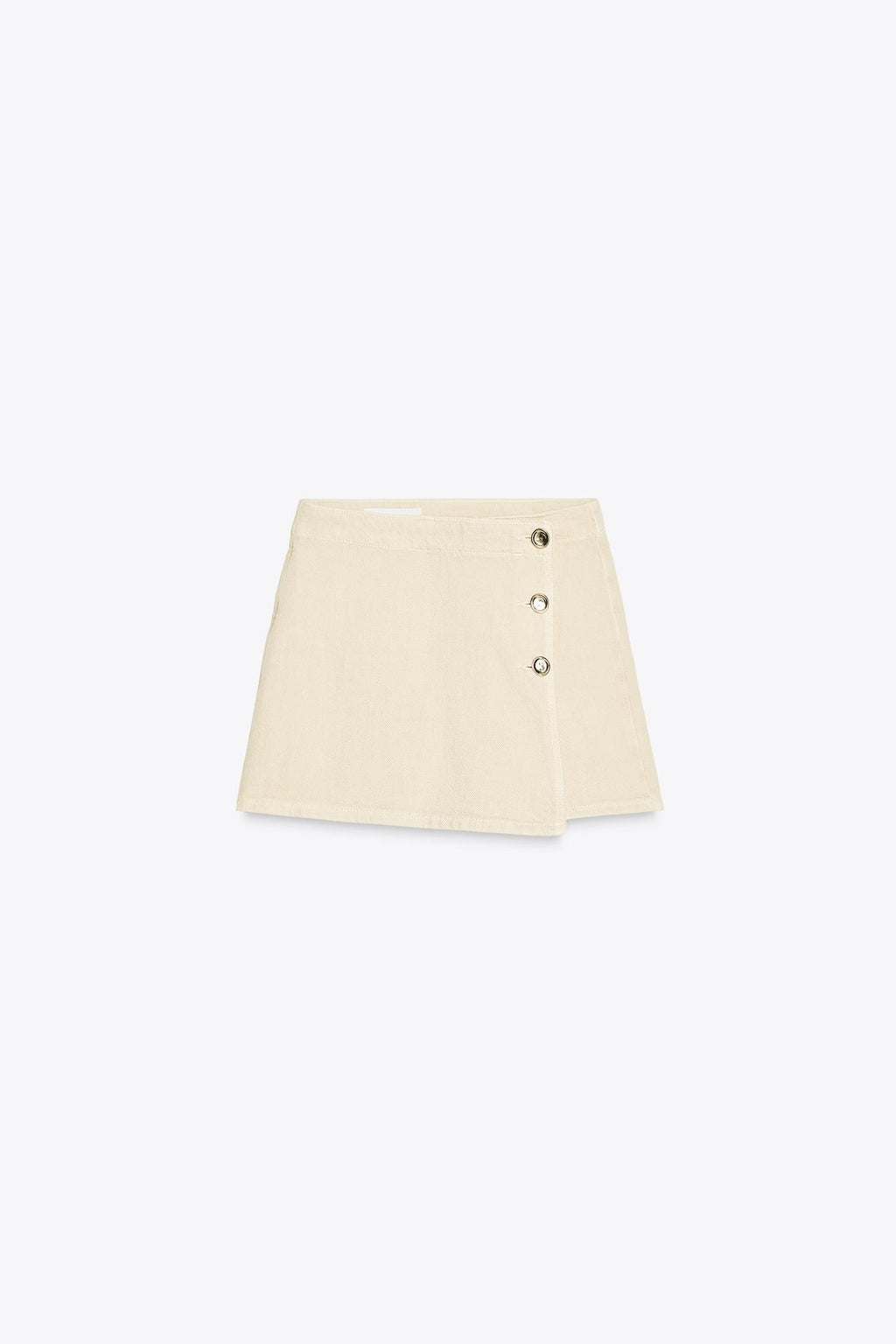 CROSSOVER-DENIM-SKORT SAND MIT KNOPFDETAILS