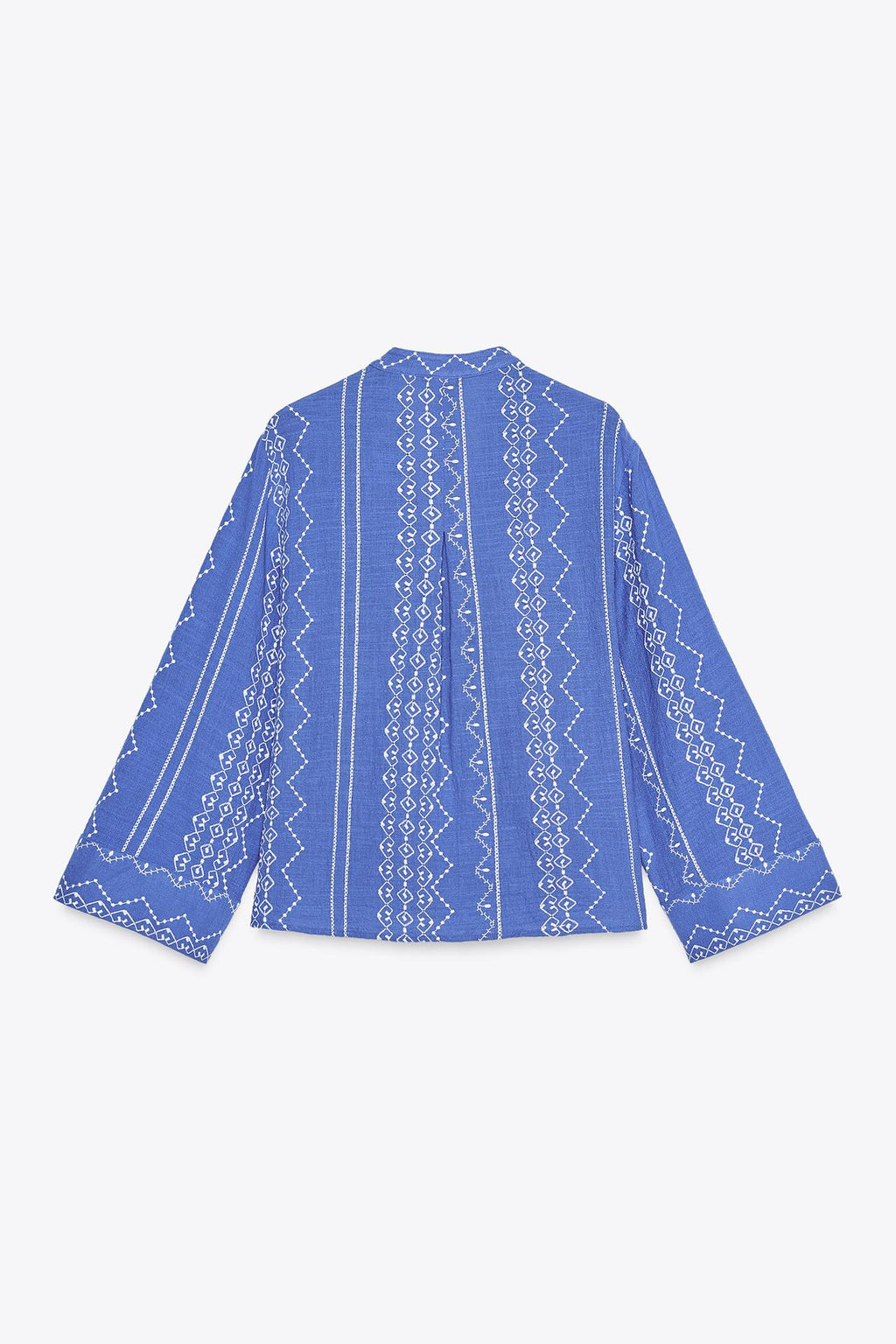 EMBROIDERED COTTON BLOUSE AZURBLAU