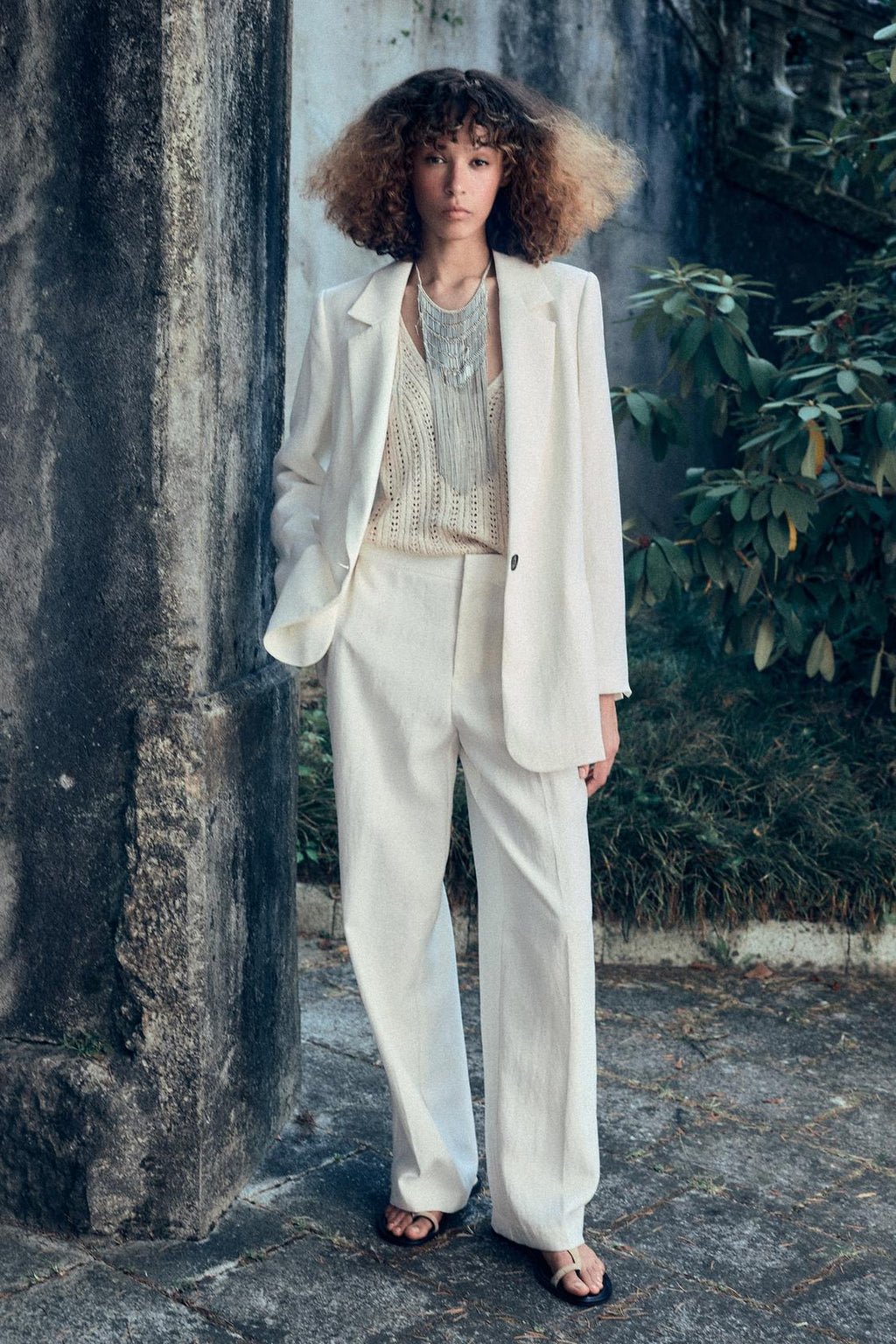 SIGNATURE BLAZER STRUKTURIERT NATURWEISS