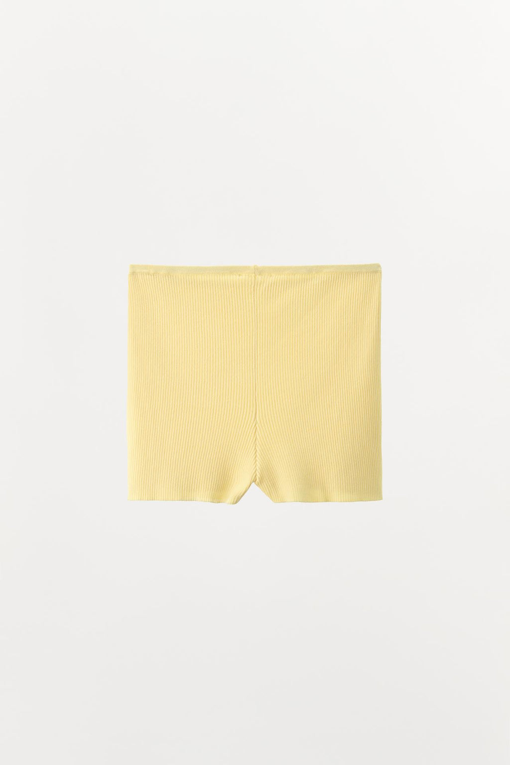 GERIPPTER STRICKSHORTS GELB MIT HOHER TAILLE