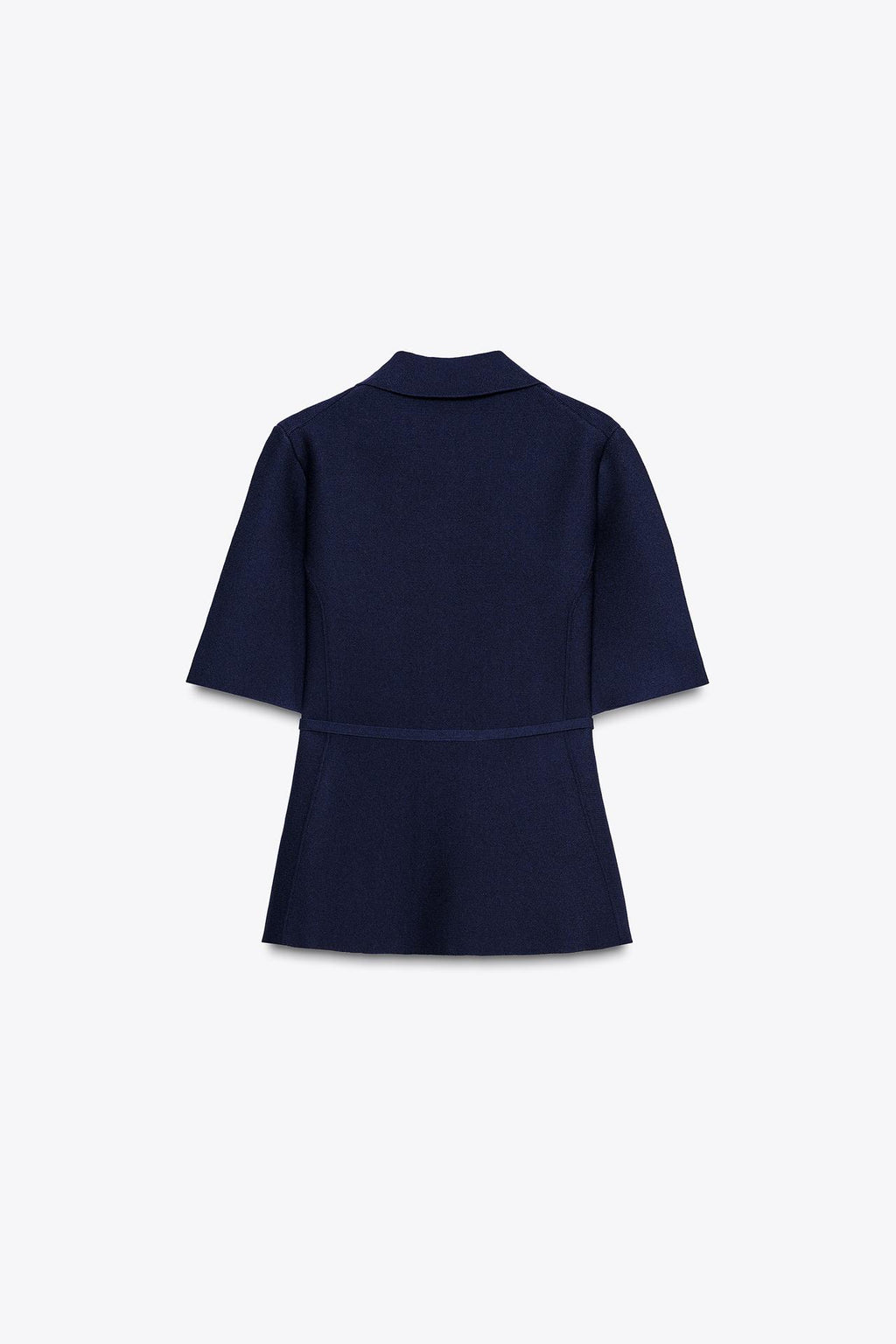 STRICKJACKE MIT GÜRTEL MARINEBLAU