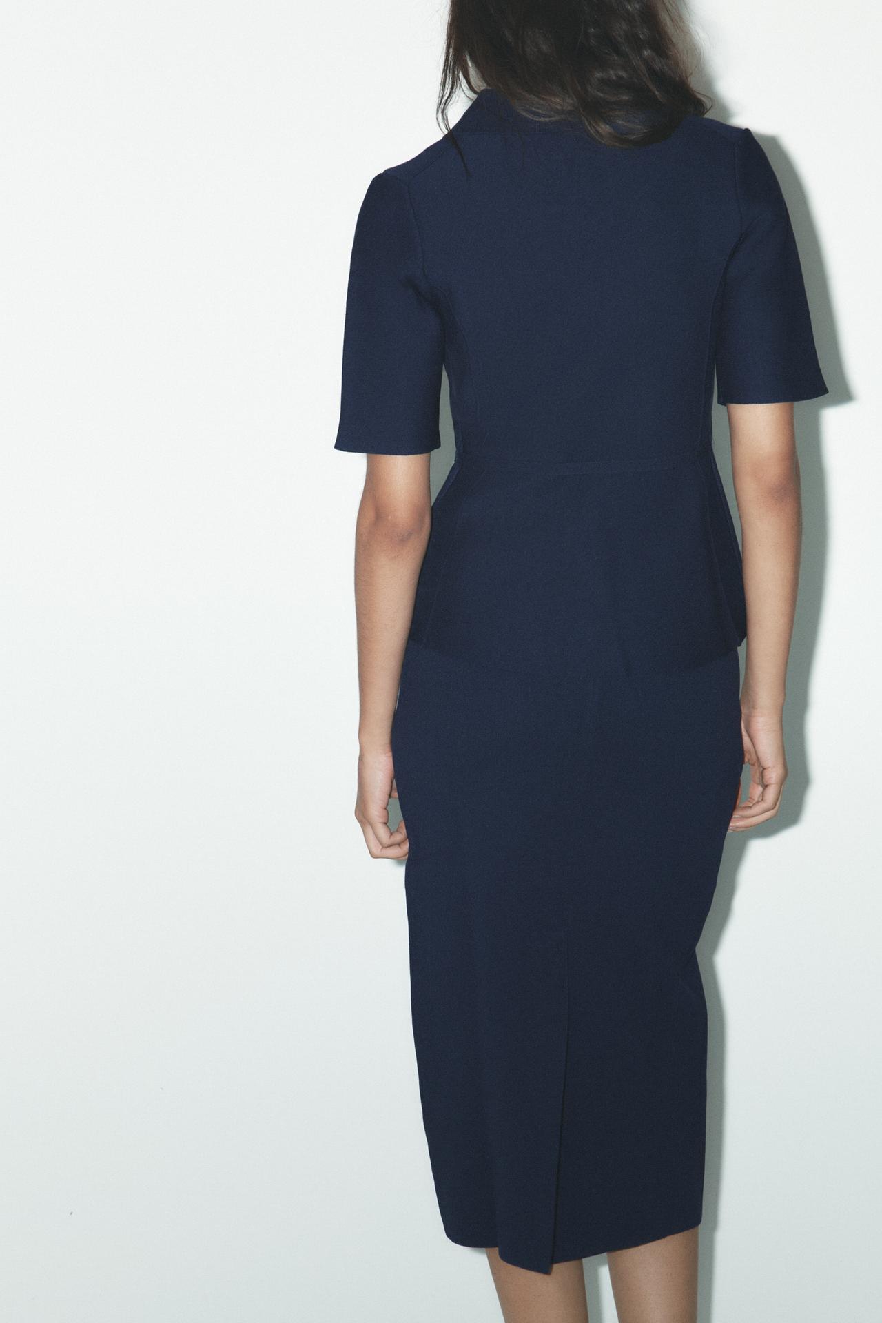 STRICK-MIDIROCK MIT HOHER TAILLE MARINEBLAU