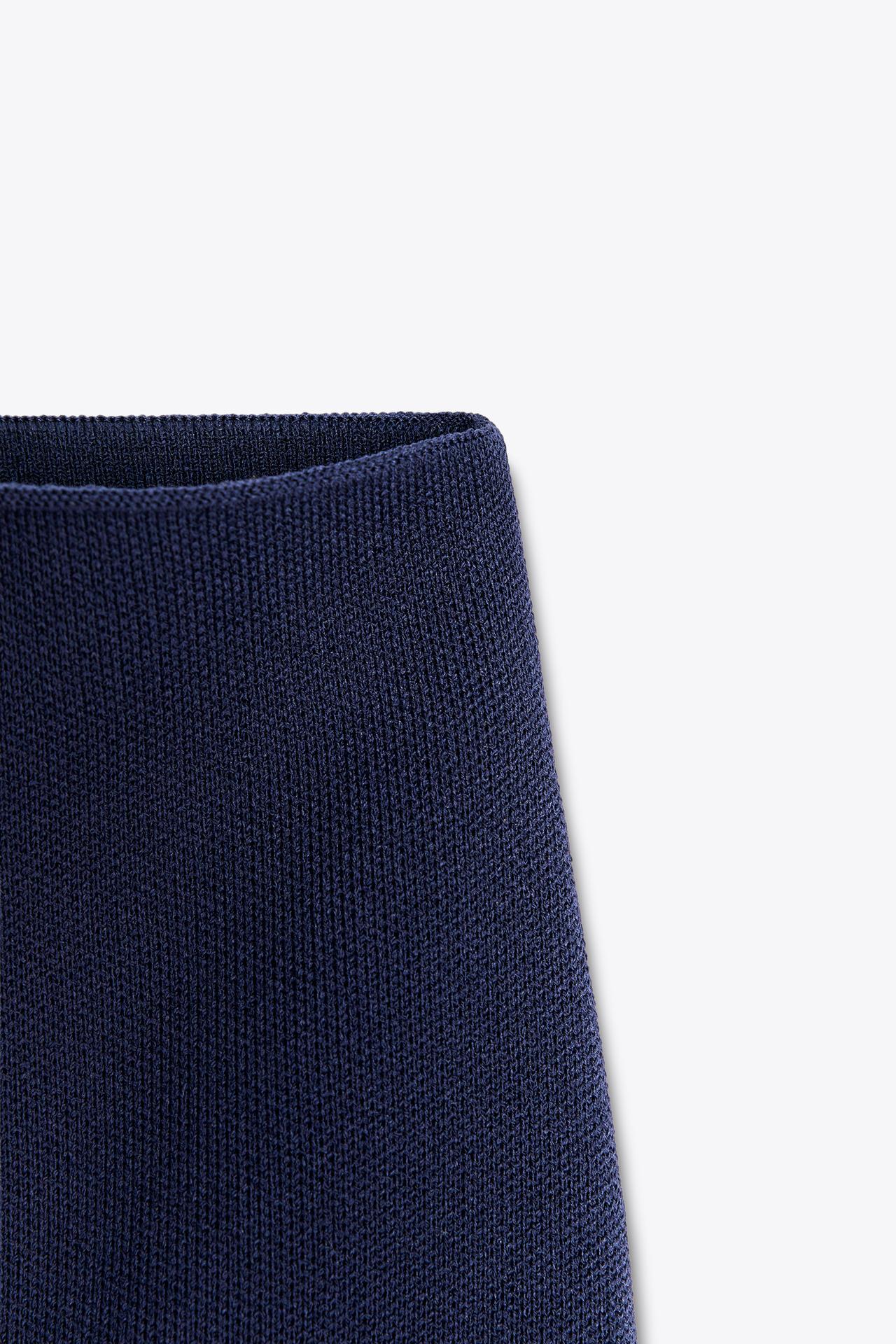 STRICK-MIDIROCK MIT HOHER TAILLE MARINEBLAU