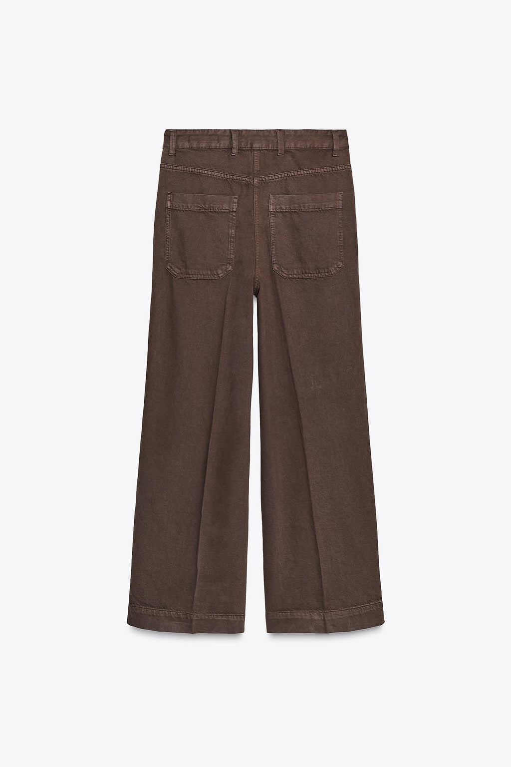 PREMIUM HIGH-WAIST JEANS MIT WEITEM BEIN IN SCHOKOBRAUN