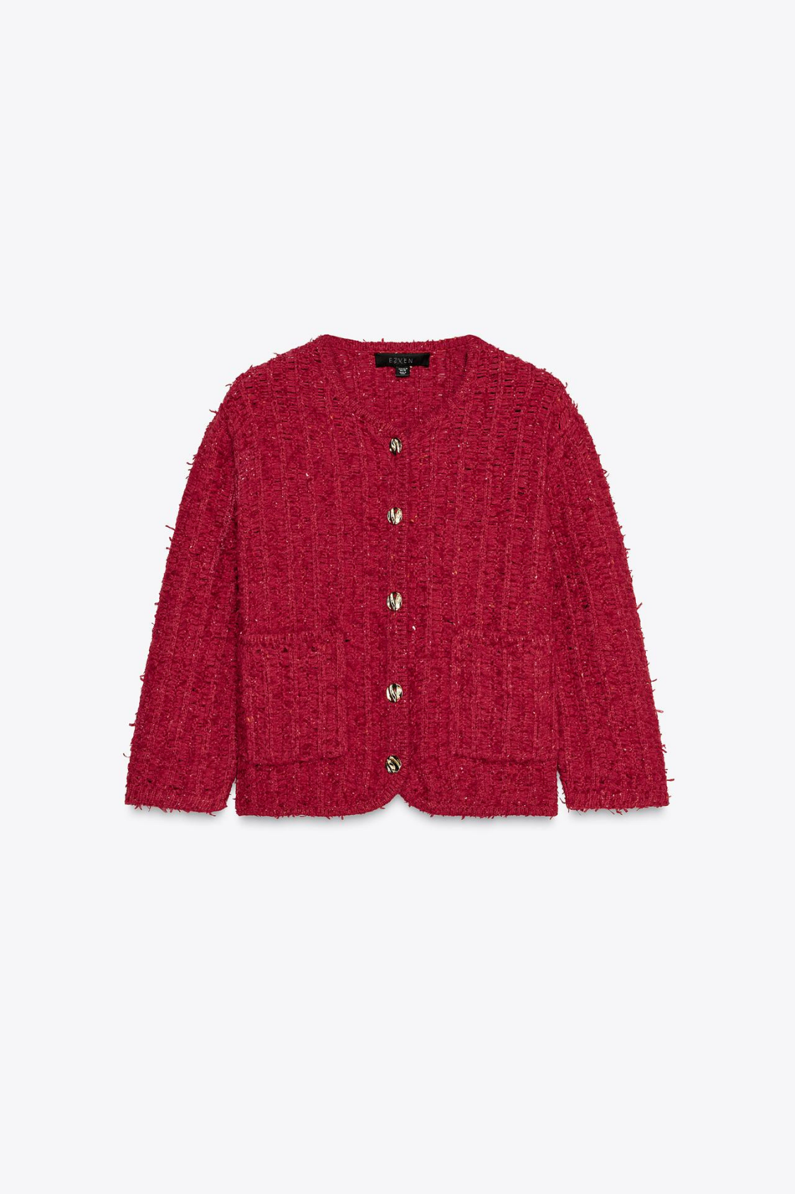 STRICKJACKE MIT 3/4-ÄRMELN ROT