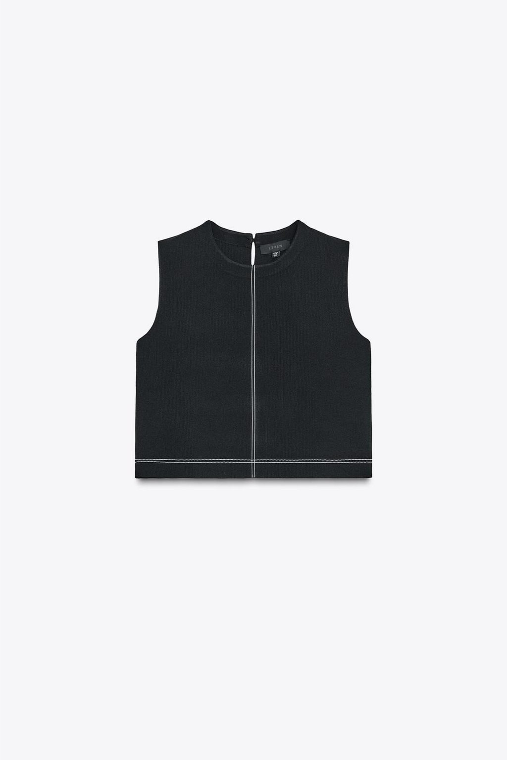 ÄRMELLOSES STRICKTOP MIT RUNDAUSSCHNITT