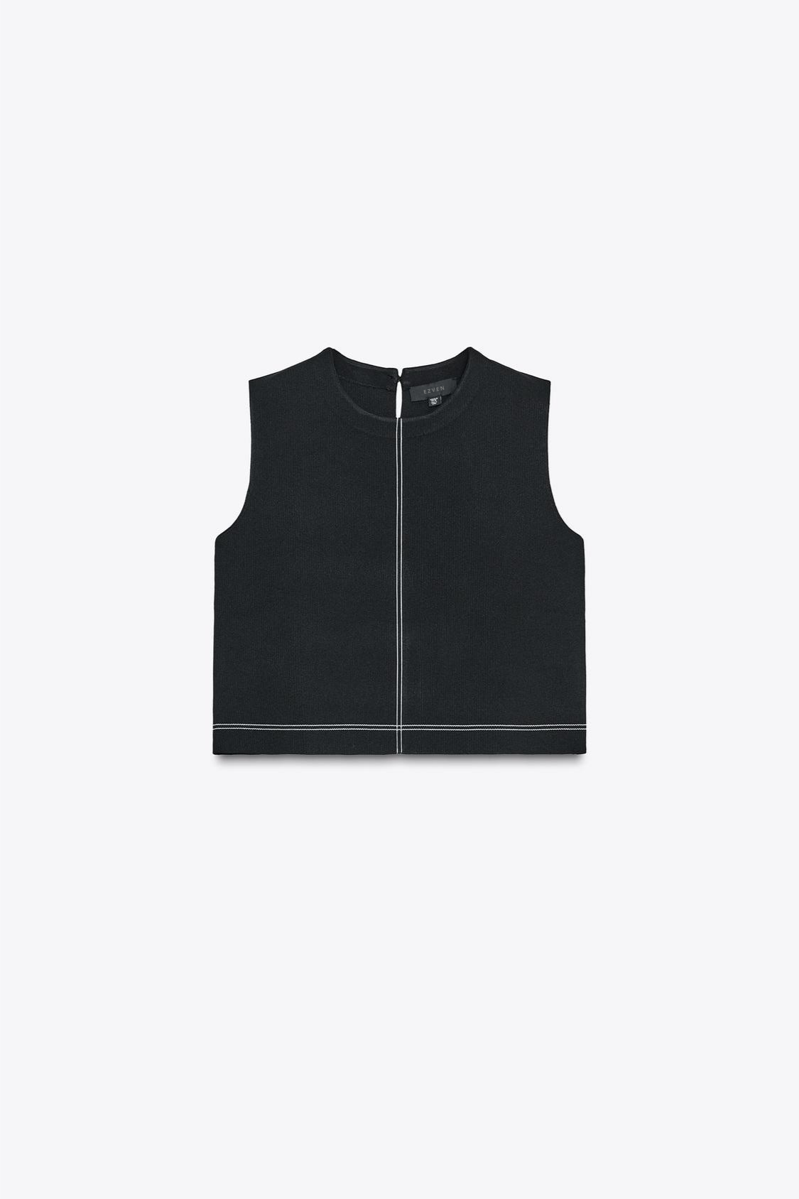 ÄRMELLOSES STRICKTOP MIT RUNDAUSSCHNITT