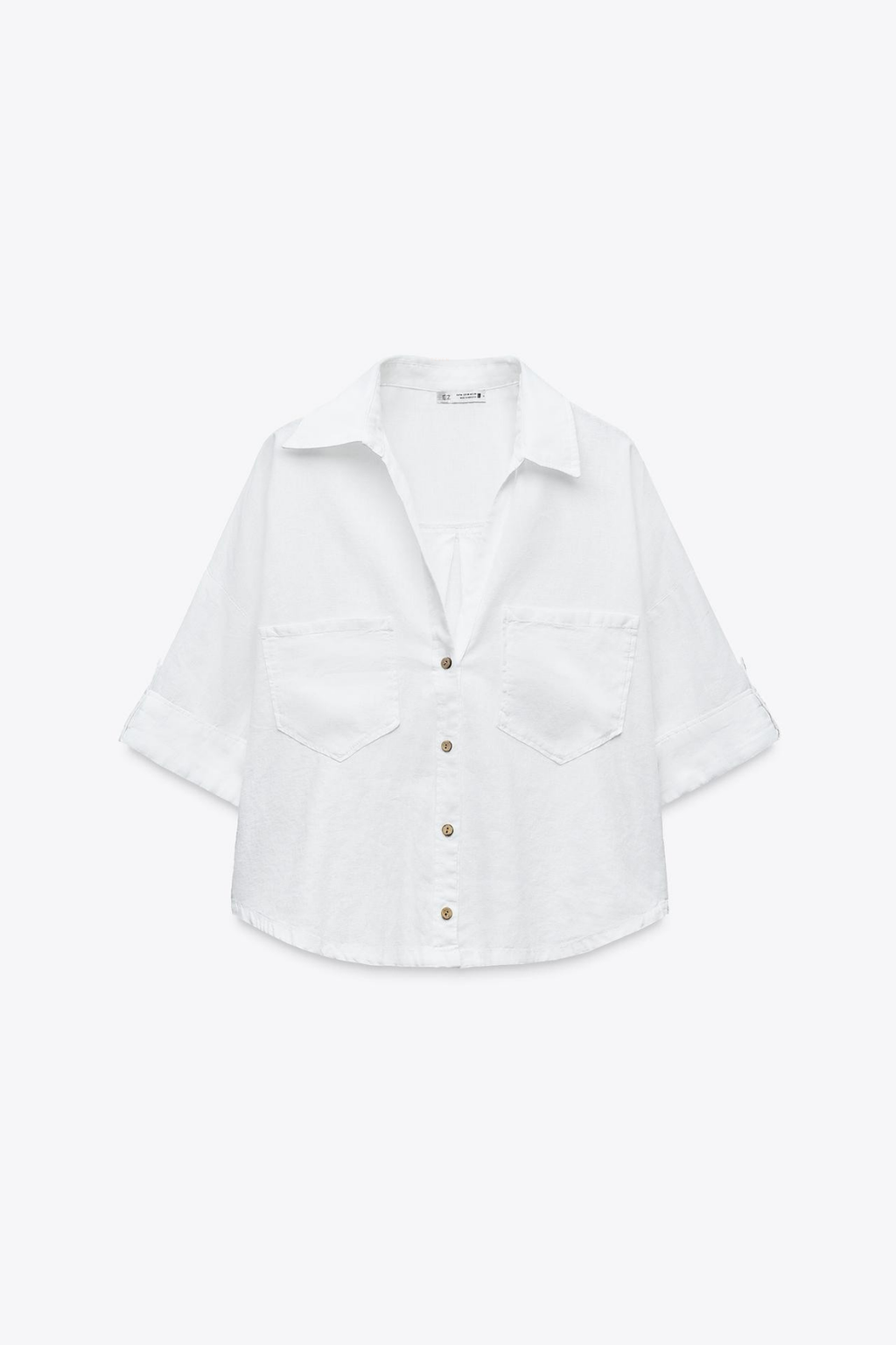 CROPPED-HEMD LEINEN WEISS