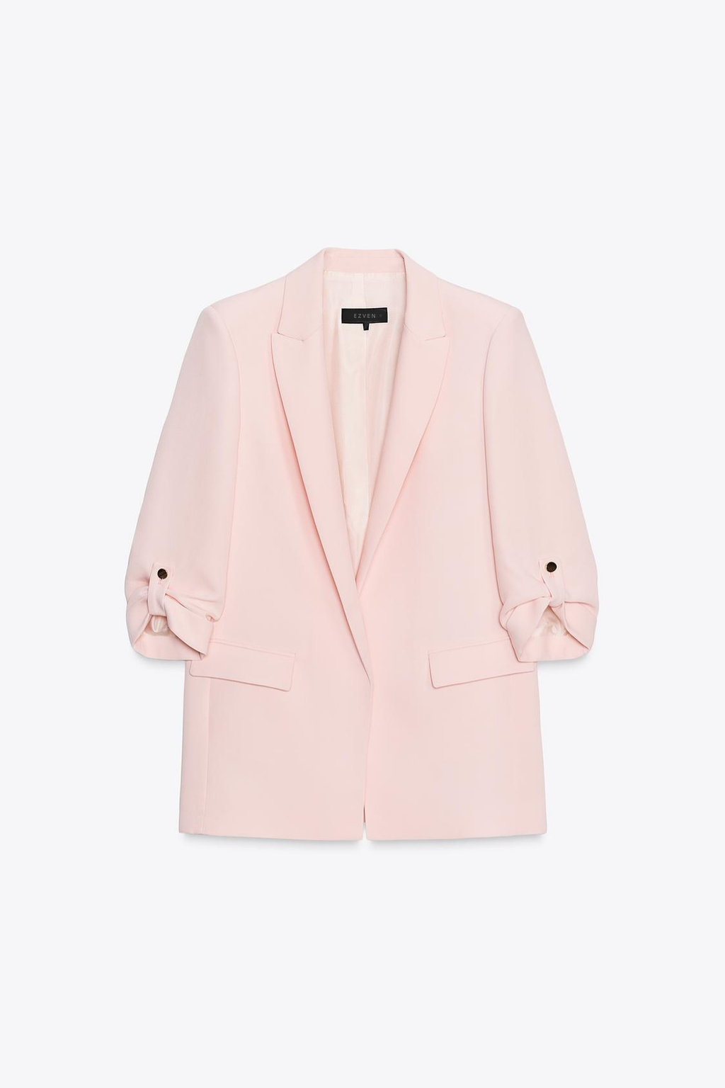 BLAZER MIT UMGESCHLAGENEN ÄRMELN IN ROSÉ